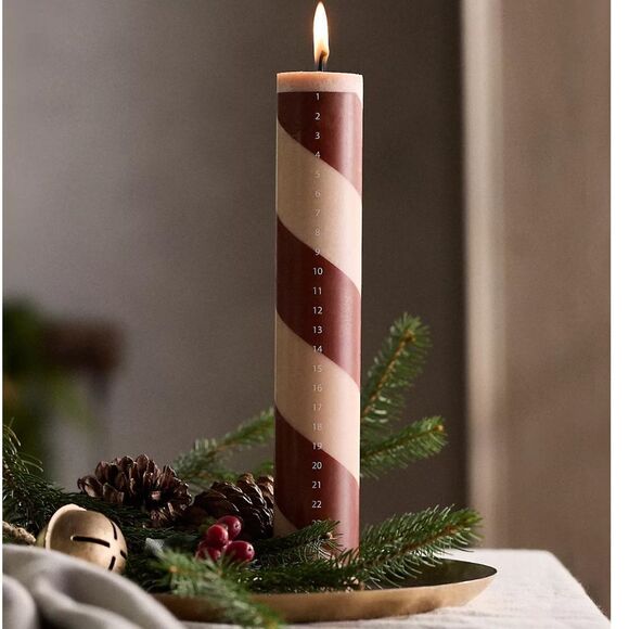 Terrain Candy Stripe Advent Candle Holiday Christmas - Picture 1 of 6